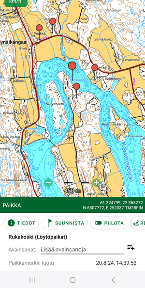 Screenshot of Karttaselain